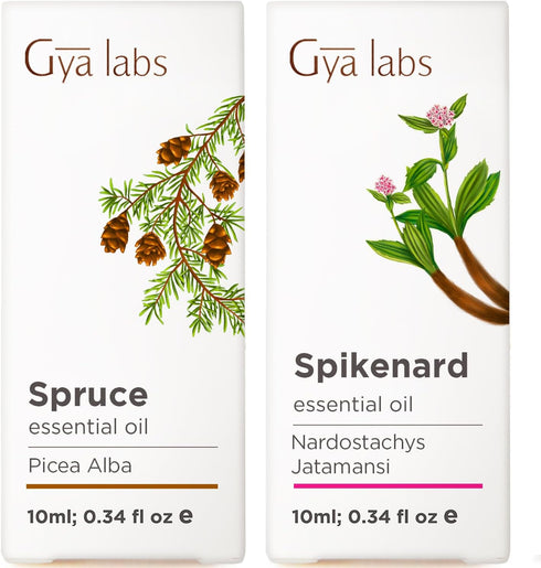 Spruce Essential Oil for Diffuser & Spikenard Essential Oil for Hair Set
