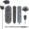 DELUX 7 PCS Microfiber Feather Duster, Reusable Washable Cobweb Duster with 100 inches Extra Long Extension Pole