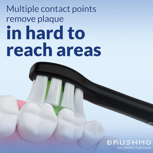 Brushmo Compact Replacement Toothbrush Heads, Compatible with Philips Sonicare HX6072, Black 8 Pack
