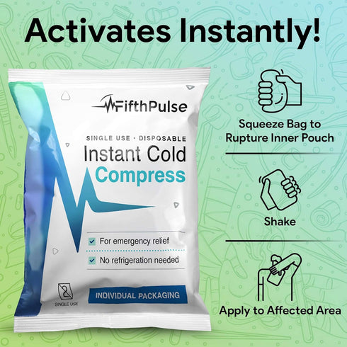 Disposable Instant Ice Packs, 20 Pack Cold Compress for Injuries and Pain Relief, No Refrigeration Needed