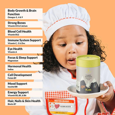 Complete Kids Multivitamin Gummies - 60 Gummies with Omega 3,6,9, Vitamin B12, Folic Acid, Iodine, Vitamin C