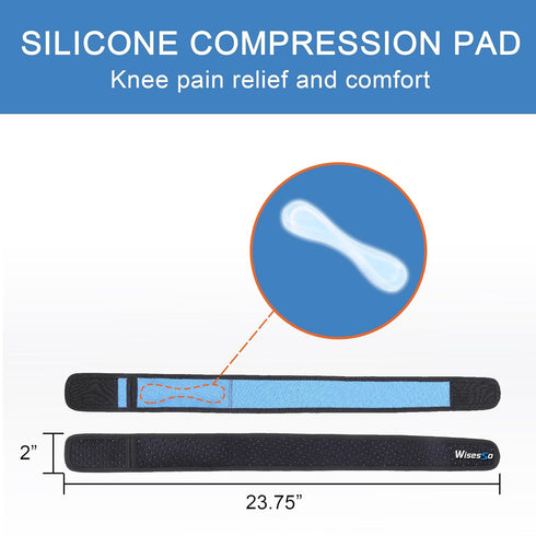Adjustable IT Band Strap, Iliotibial Band Syndrome Brace, Knee Support Strap for Running, Cycling, 2 Pack