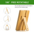 Natural Bamboo Folding Desk Table Mirror - Portable Handheld/Stand Makeup Mirror, 5.1" W x 7.5" L