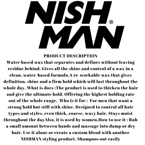 nishman Hair Styling Gel Wax Series, 150ml (Pack of 1, 02 Sport)