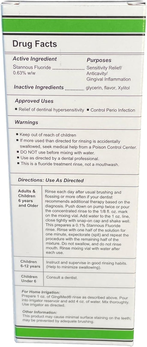 Mint Flavored .63% Stannous Fluoride Dental Rinse, 10 Ounce Bottle for Tooth Decay, Sensitivity, Gingival Bleeding