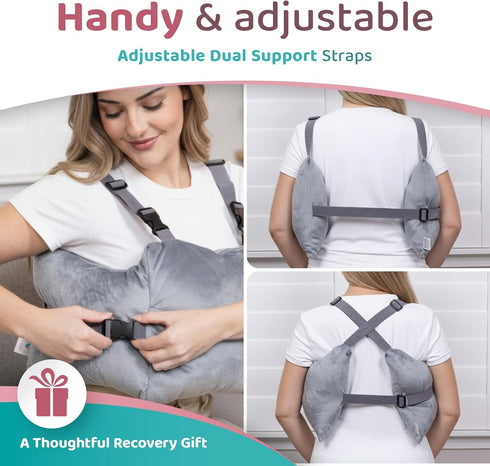 Pack, Zomaple Mastectomy Recovery Pillow with Strap, Gel Seat Belt Cover & Shower Lanyard Post-Op Essentials, Breast