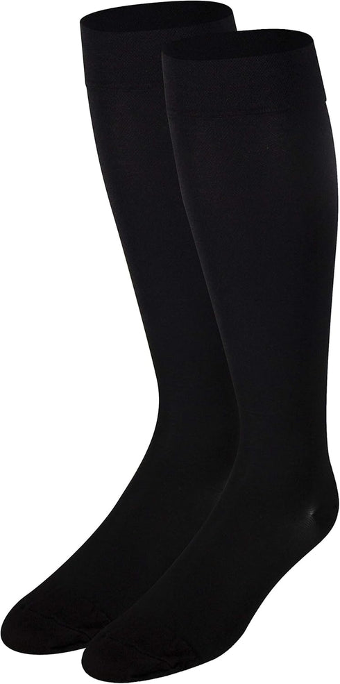 NuVein Medical Compression Stockings, 15-20 mmHg Support for Women & Men, Knee Length, Closed Toe, Black, X-Large