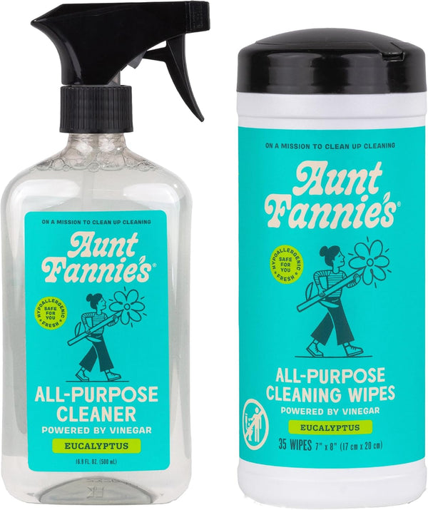 Aunt Fannie's Bundle: All Purpose Vinegar Cleaning Spray (Eucalyptus) + Vinegar Cleaning