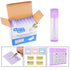 Lip Balm Container Tubes - 50-Pack - DIY - Purple - 3/16 Oz (5.5 ml) - Including 50 Writeable (Purple) & 50 Printed Lip Balm Stickers - Twist Mechanism and a Cap - Empty - Make Natural Lip Balm