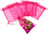100Pcs Sheer Organza Bags, 3.5x4.5 Inches, Rose Wedding Favor Bags with Drawstring
