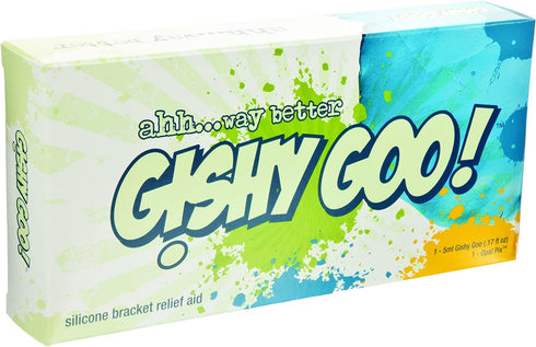Gishy Goo! Dental Wax Replacements for Orthodontics, Pain Relief, Bubblegum Flavor, 1 Patient Syringe Kit