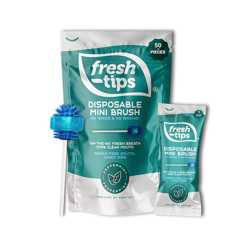 Disposable Mini Toothbrush | Travel Toothbrush | 50 Pieces Peppermint Fresh Breath & White Teeth