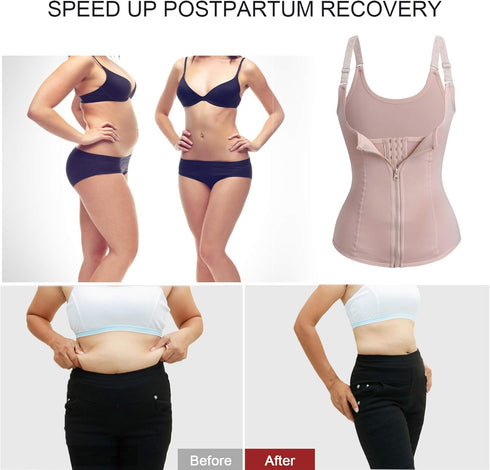 URSEXYLY Maternity Support Belt - Postpartum Waist Trainer Shapewear Recovery Waist Cincher, Beige
