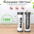 Rechargeable AA Lithium Batteries, 1.5V 3400mWh, 4 Count with Smart Charger, 1500 Cycle