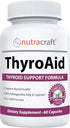 ThyroAid #1 Thyroid Support Supplement | Natural Herbal Formula with Iodine (Kelp), Ashwagandha, L-Tyrosine & More | 60