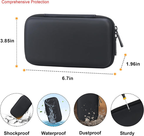 EpiPen Carrying Case, Travel Medicine Kit for 2 Epi Pens, Asthma Inhaler, Allergy Meds Organizer Bag, Black+Orange