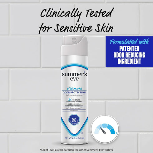 Summer's 2 oz 12 Eve Ultimate Odor Control Feminine Spray, & Wipes with Boric Acid, ct