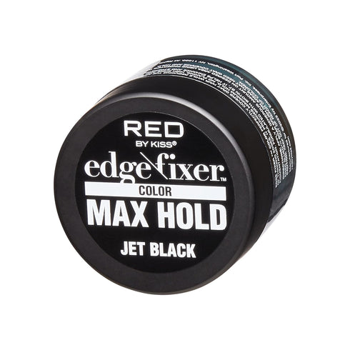 Red by Kiss Color Edge Fixer 24HR Max Hold Pomade for Fly Away and Edge Frizz Hair, Jet Black