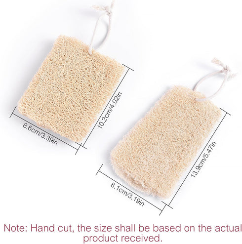 KADS Natural Loofah Sponge, 4 Pcs Unbleached Luffa in Bulk, Eco-Friendly Exfoliating Bath Scrubber for Adults