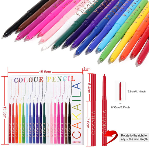 18 Colorful Eyeliner Pen Set, Eye Shadow Pencil, Pearl Eyeliner Kit, Waterproof Retractable Eye Makeup for Women