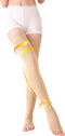 TOFLY 1 Pair Thigh High Open Toe Compression Stockings 15-20mmHg - Comfortable Unisex Design with Silicone Dot Band -