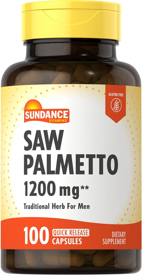 Saw Palmetto 1200mg for Men | 100 Quick Release Capsules | Gluten Free by Sundance