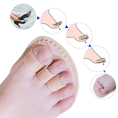 Adjustable Toe Splint & Straightener Brace with Cushion Metatarsal Pads for Hammer Toe - Support Guard (3 loops left