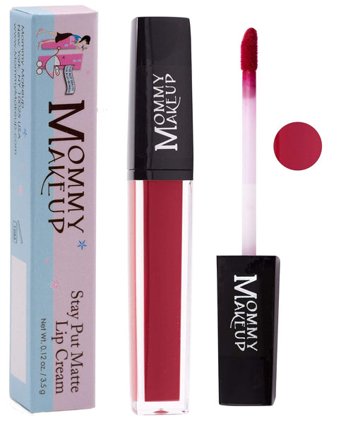 Mommy Makeup Stay Put Matte Lip Cream - Kiss-proof, Transfer-proof, Smudge-Proof, Waterproof Lipstick with Vitamin E