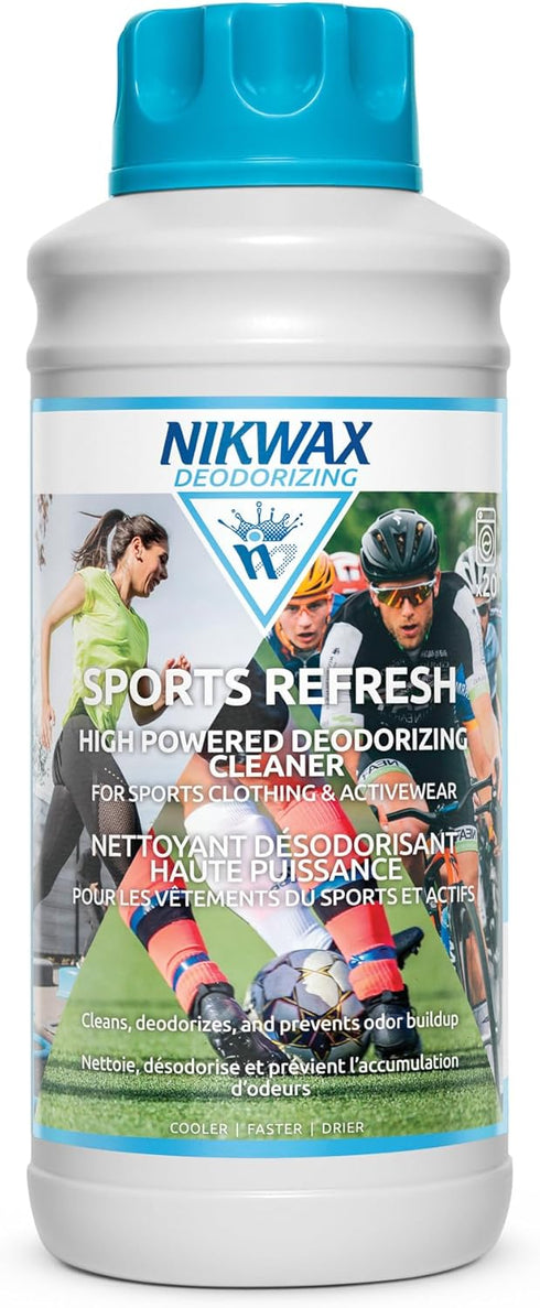 Nikwax Sports Refresh, Deodorizing Liquid Laundry Detergent for Activewear. Eliminates and Prevents