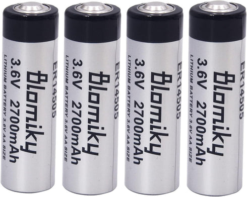 Blomiky 4 Pack 3.6V 2700mAh ER14505 Lithium AA Size Li-SOCL2 Battery for Smart Electronic Sensors