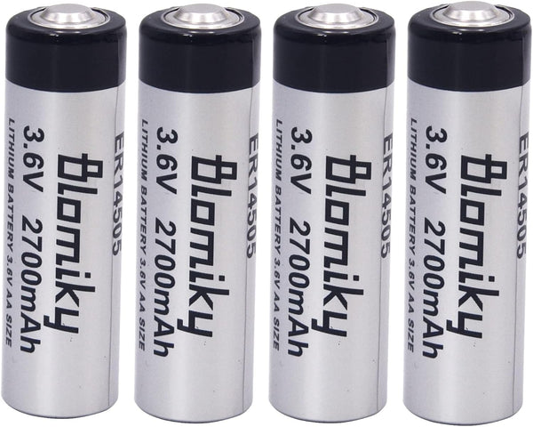 Blomiky 4 Pack 3.6V 2700mAh ER14505 Lithium AA Size Li-SOCL2 Battery for Smart Electronic Sensors