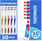 Urban Essentials Bulk Toothbrush (50) & Toothpaste (50) Pack with Covers, Premium Quality Individually Wrapped