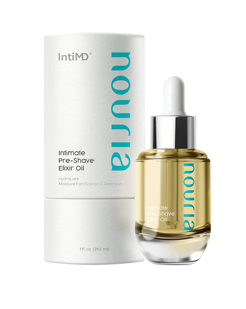 NOURIA Intimate Pre-Shave Elixir Oil, HydroLock Moisturizer for Ingrown Hair, Itch, Razor Bumps