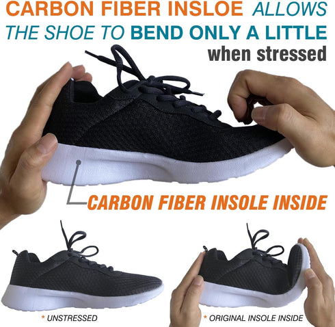 1 Pair Carbon Fiber Insole for Turf Toe, Morton Toe, Foot Fractures, Arthritis, Hallux Rigidus, Rigid Orthotic Inserts