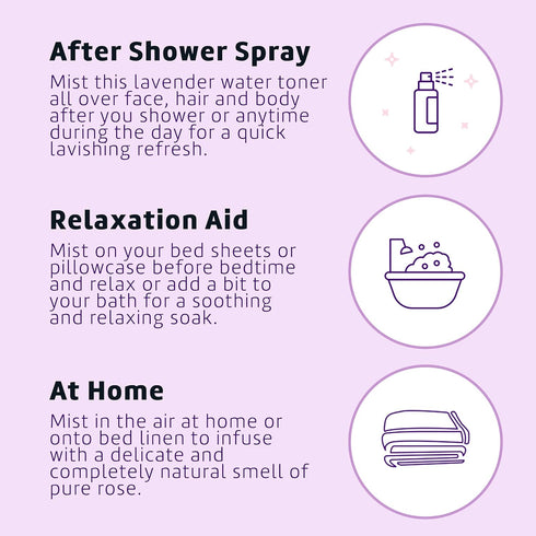 De La Cruz Lavender Water Body Mist, Lavender Spray with Pure Essential Oil, 8 fl oz