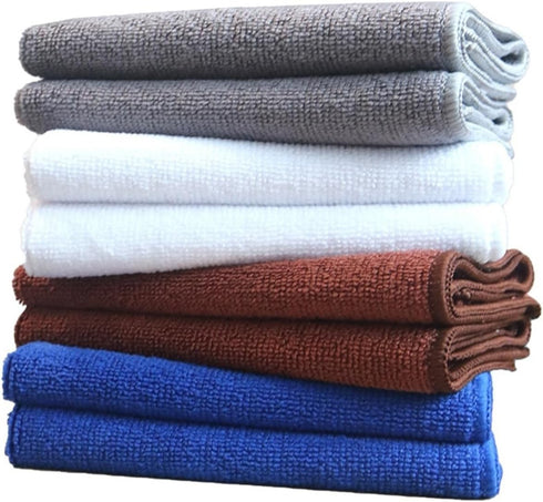 kinganrun 12-Pack 40x40cm Microfiber Cloths, Absorbent Lint-Free for Kitchen Car Glasses(Red)