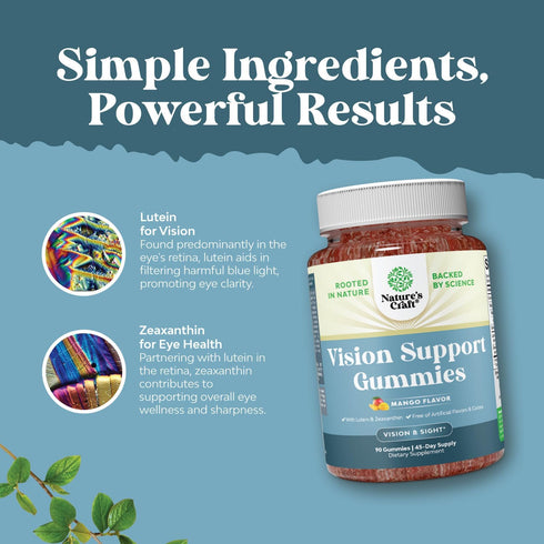 Zeaxanthin Plus Lutein Gummies for Adults, Daily Eye Health Supplements, Vision & Blue Light Protection