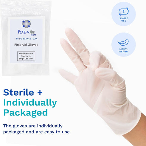First Aid Gloves, Individually Packaged Set of 20 Pairs