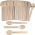 100PCS Disposable Wooden Spoons, 6.3 Inch Compostable Utensils, Biodegradable Bamboo Spoons for Parties, Camping