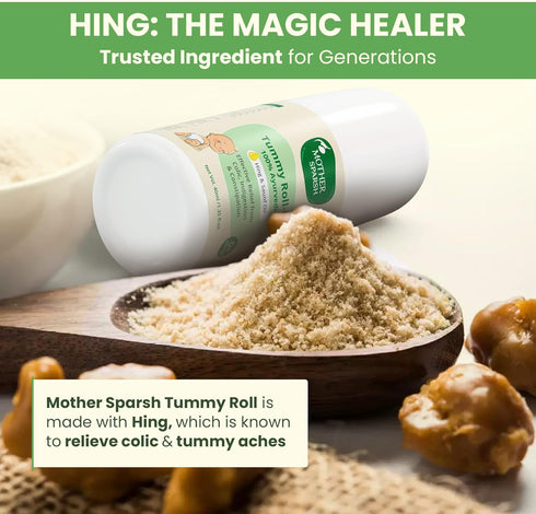 Mother Sparsh Tummy 40ml (Pack 2) Roll On for Baby, Colic Relief and Digestion, Ayurvedic, Hing & Saunf