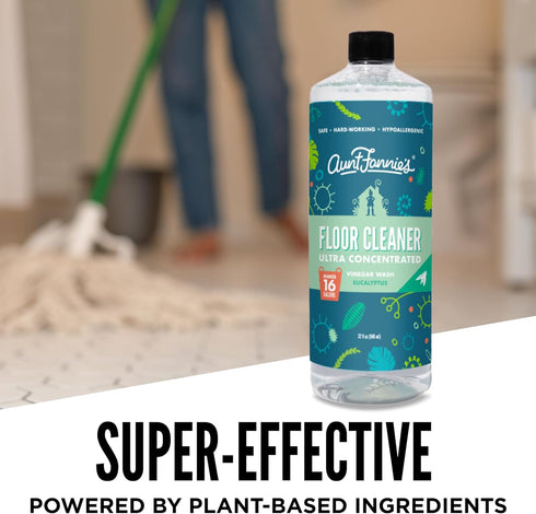 Aunt Fannie's 32 oz. Ultra Concentrated Floor Cleaner Vinegar Wash, Eucalyptus Scent, Makes 16 Gallons, Multi-Surface
