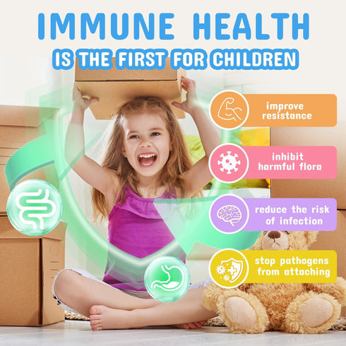 ZEBORA Kids Probiotic & Prebiotics Powder Age 3+, Supports Children's Digestive & Immune System, 30 Packets with 5