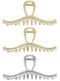 Metal Hair Claw Clips - Rhinestone & Artificial Pearls Claws, 4.4 Inch Silver Hair Clips for Women (3 Pack)