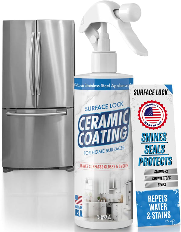 Surface Lock Home Ceramic Coating - Prevents Fingerprints on Appliances, 8 fl oz Spray for Countertops and Hard Surfaces