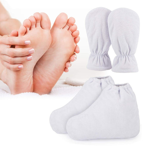 Segbeauty Paraffin Bath Mitts, Thick Snug Elastic Opening Wax Glove and Bootie with Double Terry Clothes for Heat