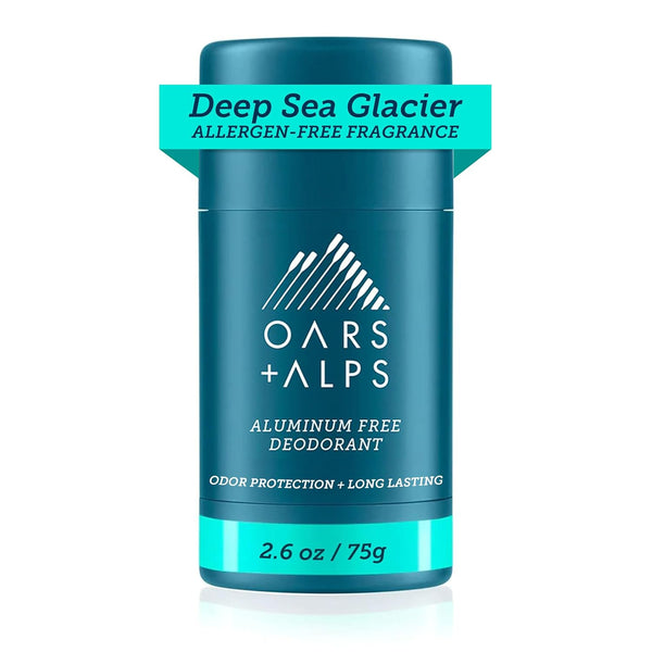 Oars + Alps Aluminum Free Deodorant for Sensitive Skin, Vegan, Deep Sea Glacier, 2.6 Oz, 1 Pack, Dermatologist Tested