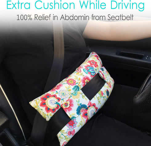 Pillow for Abdominal Surgery, Myomectomy Comfort Cushion with Pocket for Belly Incision Recovery Gifts, Sunflower