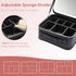 Travel Makeup Bag, Black Cosmetic Train Case with Lighted Mirror, Adjustable Brightness, Toiletry Storage Case for