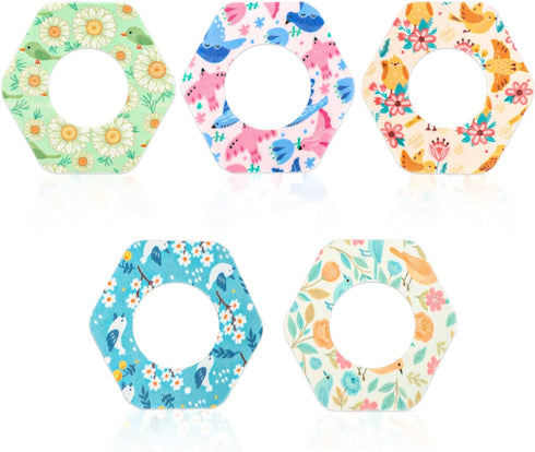 Penitue 25pcs Waterproof Adhesive Patches overpatch for Libre 2, Flower Bird Design Sensor