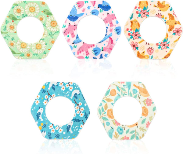 Penitue 25pcs Waterproof Adhesive Patches overpatch for Libre 2, Flower Bird Design Sensor